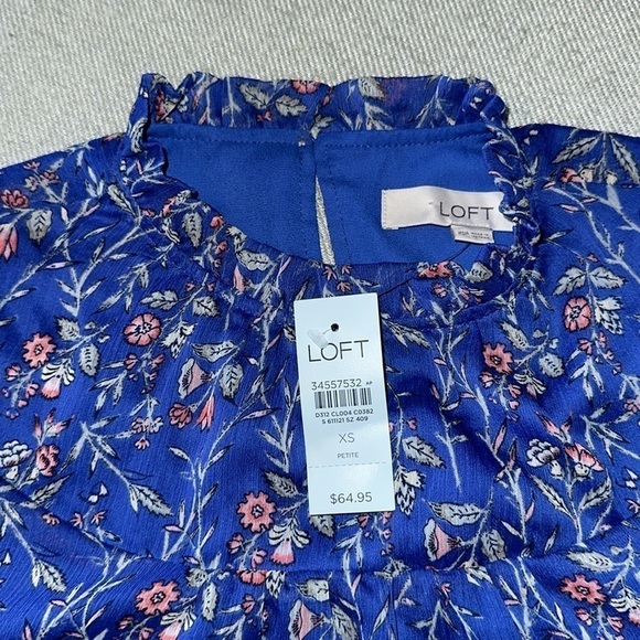 ✨HOST PICK✨NWT LOFT Ruffle Neck  Balloon Sleeve Blouse - Picture 6 of 13